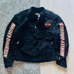 Harley Davidson Jacket Men’s Nylon Bar & Shield Belted Large Biking Motorcycle